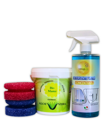kit Bio Master Aloe 1,5kg+ Detergente Vetri 750ml